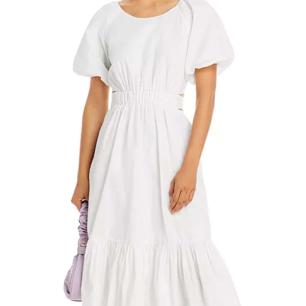 Bloomingdales Aqua Poplin Midi Dress